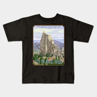 City of Rocks Idaho Travel Poster Kids T-Shirt